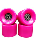 Pink 60mm Skateboard Wheels With Bearings Set Of 4 92a Hardness ideal for street and park durable wheels shown stacked