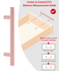5 Pack Modern Pink T Bar Cabinet Handles For Dressers And Cabinets Center To Center 3 3 Quarters Inch installation guide