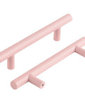 5 Pack Modern Pink T Bar Cabinet Handles For Dressers And Cabinets Center To Center 3 3 Quarters Inch, 5.9 Inch Length