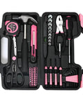 Pink 144 Piece Home Tool Kit Set With Plastic Toolbox Handy Starter Kit Built For Dorms Apartments And Office Repairs