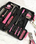 Open toolbox with 39 Piece General Household Tool Set In A Sturdy Toolbox Case For Everyday Home Repairs, DIY Projects, And Crafts