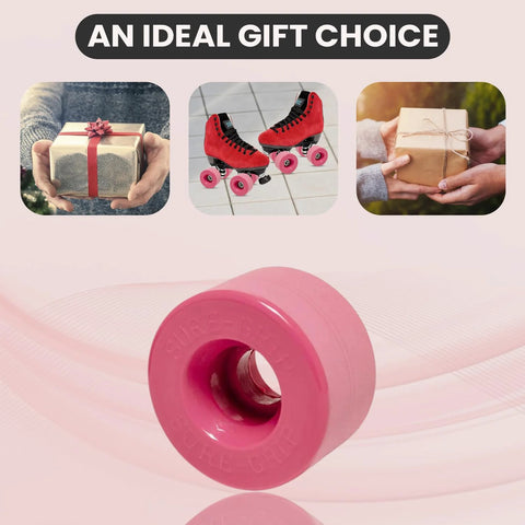 Velvet Indoor Roller Skate Wheels With Vanathane Material For A Real Smooth Indoor Ride 55mm By 31mm Set Of 8 Pink with gift options