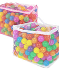 2 PCS Ball Pit Balls Bags - Storage Mesh Bag with Zipper Suitable for Storage, Sturdy and Durable, Large Size 17.7 x 11.8 x 13.7 Inches, Pink & White