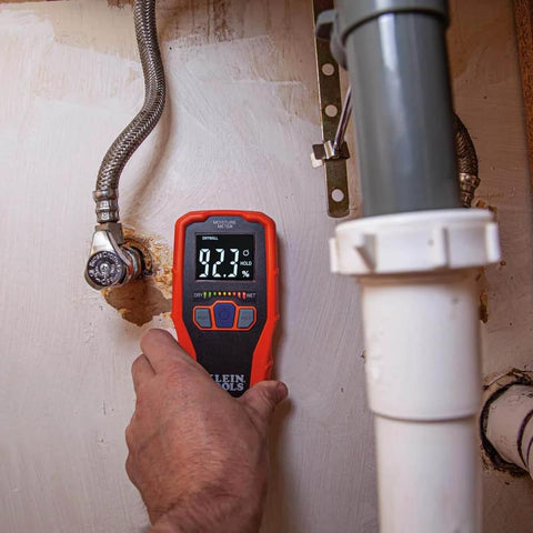 Pinless Moisture Meter for Non-Destructive Moisture Detection in Drywall, Wood, and Masonry; Detects up to 3/4-Inch Below Surface used on pipe