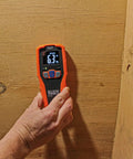 Using Pinless Moisture Meter for Non-Destructive Moisture Detection in Drywall, Wood, and Masonry; Detects up to 3/4-Inch Below Surface