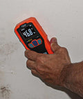Pinless Moisture Meter for Non-Destructive Moisture Detection in Drywall, Wood, and Masonry; Detects up to 3/4-Inch Below Surface in use