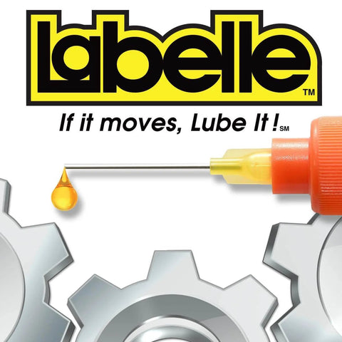 2-Pack Power Tool Lubricants With Pinpoint Applicator Oil And Grease, Labelle branding, yellow applicator, gears image, USDA H1 food grade