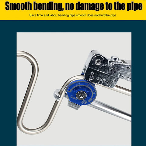 Heavy Duty Three Eighths Inch Pipe Bender for Copper Aluminum Stainless Steel and Iron Tubing showcasing 10mm tube bend