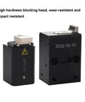 Front view of Pipe Blocking Cylinder ZDQC32-10 and ZDTC-20, featuring wear-resistant, impact-resistant heads for industrial use.