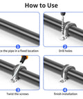 Installation steps for 1 Inch Reinforced Rigid Pipe Strap U Bracket Cable Clamp Hanger With Rubber Cushioned Insulated Clamp.