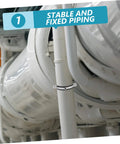 Three Piece Pipe Fitting Movable Bracket Clamp Kit For Water Pipes Wall And Ceiling Mount Emergency Repair in use on large pipe