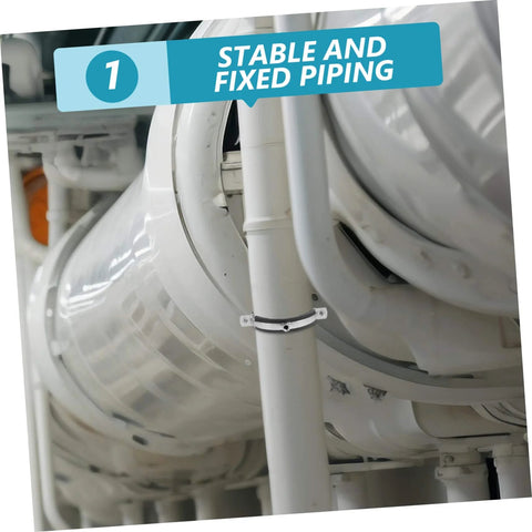 Three Piece Pipe Fitting Movable Bracket Clamp Kit For Water Pipes Wall And Ceiling Mount Emergency Repair in use on large pipe