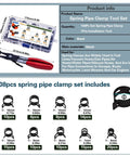 108 Piece Spring Pipe Clamp Set With Tools 9 Sizes From 6 To 18mm For Automotive Marine Gardening And Industrial Hose Interfaces