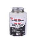 Pro Grade Pipe Joint Compound With PTFE And Brush For Sealing And Lubricating Threaded Joints White Non Hardening Non Toxic Paste 8 Fl Oz