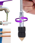 Close-up of Emergency Pipe Water Stopper Kit with hot melt seal needle and stop pin for plumbing leak repair.