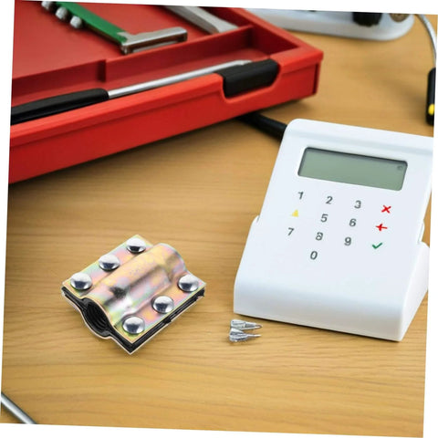 Pipe Leak Sealer Clamp For Plumbing Repair Kit Fits PE PPR Steel And Iron Pipes Emergency Fix For Home DIY And Professional Use Durable Reliable Repair Solution Now, shown with tools.