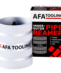 Inner And Outer Pipe Reamer For 3/8 To 2 Inch Pipes With 45 Cutting Edges, deburring tool shown with packaging