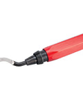 Versatile Pipe Reamer And Deburring Tool For Metal PVC And Conduit With Swivel Head and Quick Release Blade Change, close-up view
