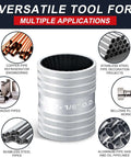 Pro Grade Pipe Reamer Tool For 1/4 To 2 1/8 Inch Tubing With Dual Inner Outer Reamers And 30 Cutting Edges Deburring Chamfer