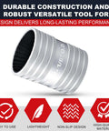 Pro Grade Pipe Reamer Tool For 1/4 To 2 1/8 Inch Tubing With Dual Inner Outer Reamers And 30 Cutting Edges Deburring Chamfer Tool