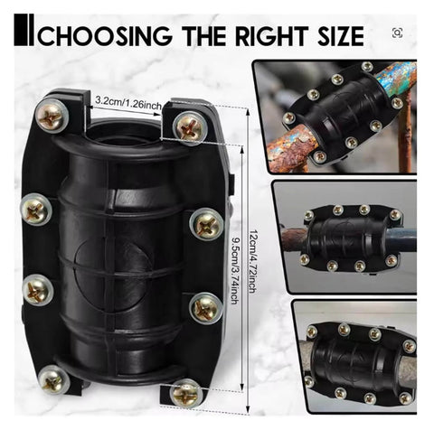 Three Piece Pipe Repair Clamp Kit For Water Leaks, Anti Impact Emergency Pipe Fix For Burst Or Punctured Plastic And Metal Pipes