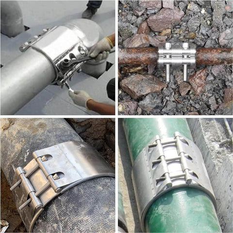 Heavy Duty Pipe Repair Clamp Kit For Plastic And Metal Pipes 60-65mm, Leak Sealer, Emergency Patch Tool on various pipes