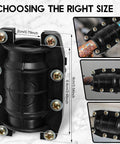 Emergency Water Pipe Repair Clamp Kit For Cast Iron Cement PVC PE Pipes 20mm Leak Fix; showing clamp dimensions and installation.