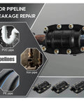 Three Piece Pipe Repair Clamp Kit For Water Leaks, Anti Impact Emergency Pipe Fix For Burst Or Punctured Plastic And Metal Pipes