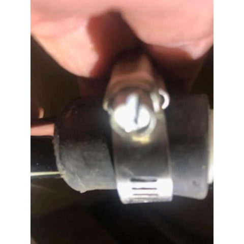 Close-up of installed Pipe Leak Repair Kit With 6 Patches And Stainless Steel Clamps, No Water Shut Off Needed on household pipe.