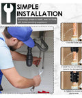 Man installing Three Piece Pipe Repair Clamp Kit For Water Leaks, Anti Impact Emergency Pipe Fix For Burst Or Punctured Plastic And Metal Pipes, Heavy Duty Leak Repair Clamp Set, 32mm Size.