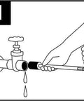 Illustration demonstrating the Water Stopper Pipe Repair Kit With Three Tools For 1/2 Inch 3/4 Inch And 1 Inch Pipes Up To 65 PSI in use