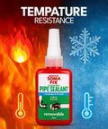 Pipe Thread Sealant with Temperature Resistance for Metal Pipes and Threaded Fittings Bottle and Icons