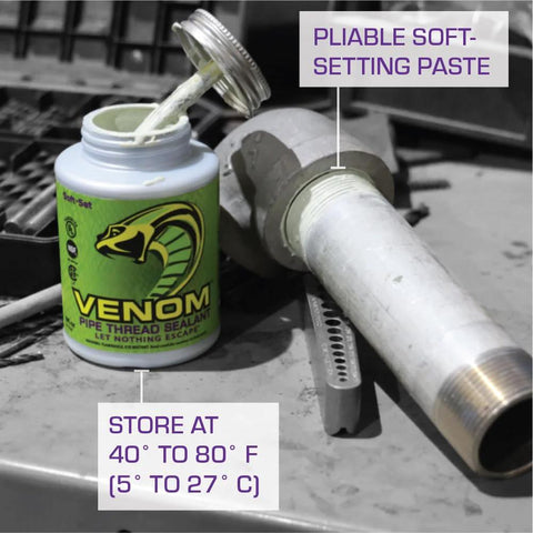 Ultra Thick Soft Set Pipe Thread Sealant For All Piping Types With 16 Oz Bottle And Brush Cap Low Odor High Lubricity Leak Free Seals