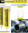 Soft Set Pipe Thread Sealant For Leak Proof Plumbing And HVAC Installations With 2 Brushes Non Hardening Paste For Metal And Plastic In One 1-3/4 Ounce Tube Temperature Range Minus 100 F To 600 F Drip Resistant And Easy To Apply Threlaco