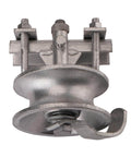 5" Pipe Track Wheel Galvanized for 1 7/8" Round Post, Chain Link Rolling Gate Track Sliding Gate Rollers, Double U - Pack of 2