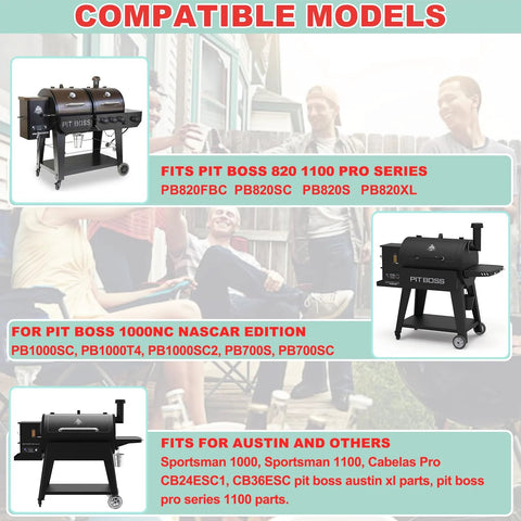 Compatible models for Pit Boss pellet smokers with various compatible series and editions.