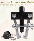 Close-up of Beefed Up Pitman Arm Puller With Adjustable Jaws For Removal Of Pitman Arms Bearings Collars Gears And More For Cars And Light Trucks Repair Tool Kit Set showing metal construction and adjustment features.
