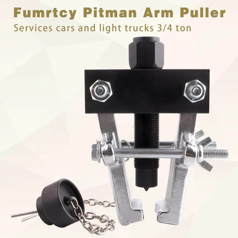 Close-up of Beefed Up Pitman Arm Puller With Adjustable Jaws For Removal Of Pitman Arms Bearings Collars Gears And More For Cars And Light Trucks Repair Tool Kit Set showing metal construction and adjustment features.