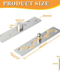 Product size diagram of 6 Inch Pivot Door Hinges with 360 Degree Rotation, Heavy Duty Stainless Steel, Brushed Finish, 2 Pack.