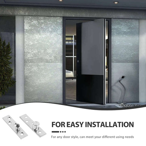 Heavy Duty 360 Degree Rotating Pivot Hinges 2 Pack Concealed Center Shaft Stainless Steel Swivel Hinge installed on modern door