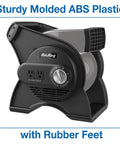 Front view of Pivoting Utility Fan For Home Job Site And Workshop By Air King With 3 Speeds 11.25 Inch ABS Plastic Body.