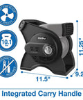 Pivoting Utility Fan For Home Job Site And Workshop By Air King With 3 Speeds 11.25 Inch ABS Plastic Body Grounded Outlets