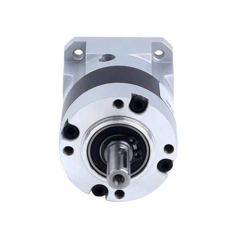 Front view of ✝️ Gearbox 5 mm Shaft Size 66 lb Load Capacity 1-Pack Mgl Series Planetary Gearbox showing shaft and housing.