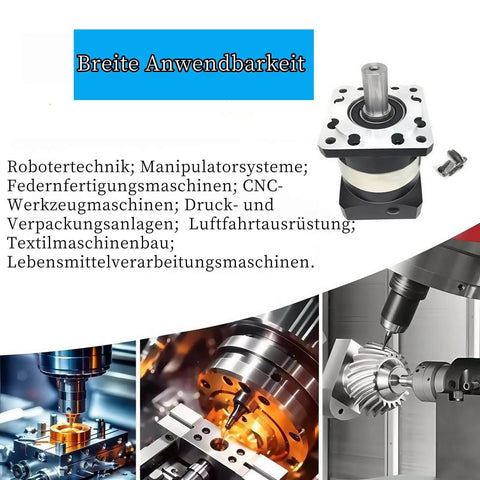 Planetary gearbox 60 mm shaft size with housing and smooth gear mesh, used in CNC machinery and industrial applications.