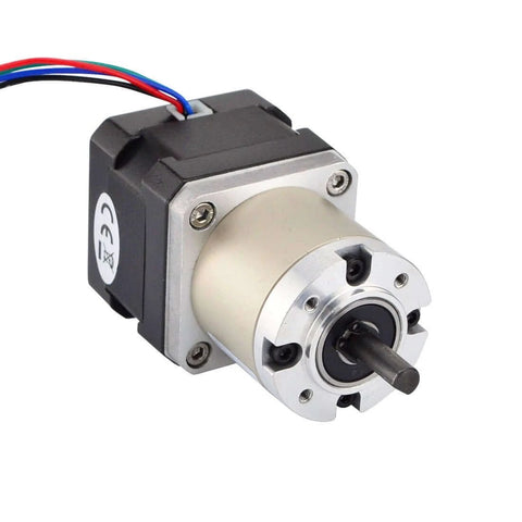 27:1 Planetary Gearbox Nema 17 Stepper Motor DIY CNC Hobby Camera Robotics front view showing shaft and wiring