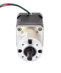 Front view of 51:1 Planetary Gearbox High Torque Nema 17 Stepper Motor Precision Camera DIY with wires attached.