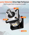 Ratio 10:1 Planetary Gearbox for Nema 23 Stepper Motor showing shaft, screw, bearing, and gearbox components