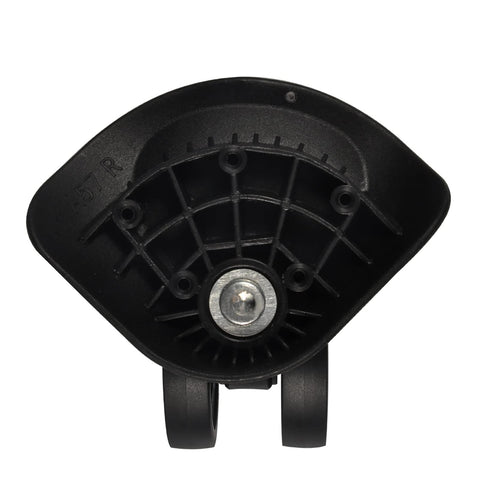 Front view of 360 Degree Swivel Replacement Wheels For Luggage And Suitcases, Size 3.1 By 3.5 By 2.2 Inch, Universal Draw Bar Box Accessory, Plastic Black Wheel With Smooth 360 Degree Rotation For Easy Maneuvering
