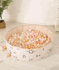 Plastic Balls for Ball Pits - Pack of 100 Hollow Balls- Safe and Exciting Playtime - Perfect for Toddler Baby Pools,Party,Festival Decoration, Pink+ Gold+ Pearl White+ Clear inside a toddler pool