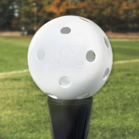 Plastic Baseballs - MLB - Includes 8 Balls for Batting Practice or Backyard Baseball Play - Replacement Balls – 70mm Official Baseball Size - White, shown on tee